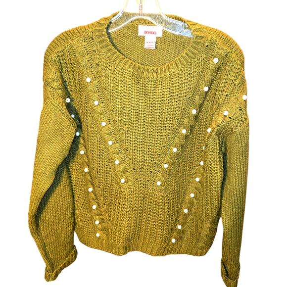 Bongo Medium Green Pearl Women's Sweater Misses Size 8 10 M - Picture 1 of 5